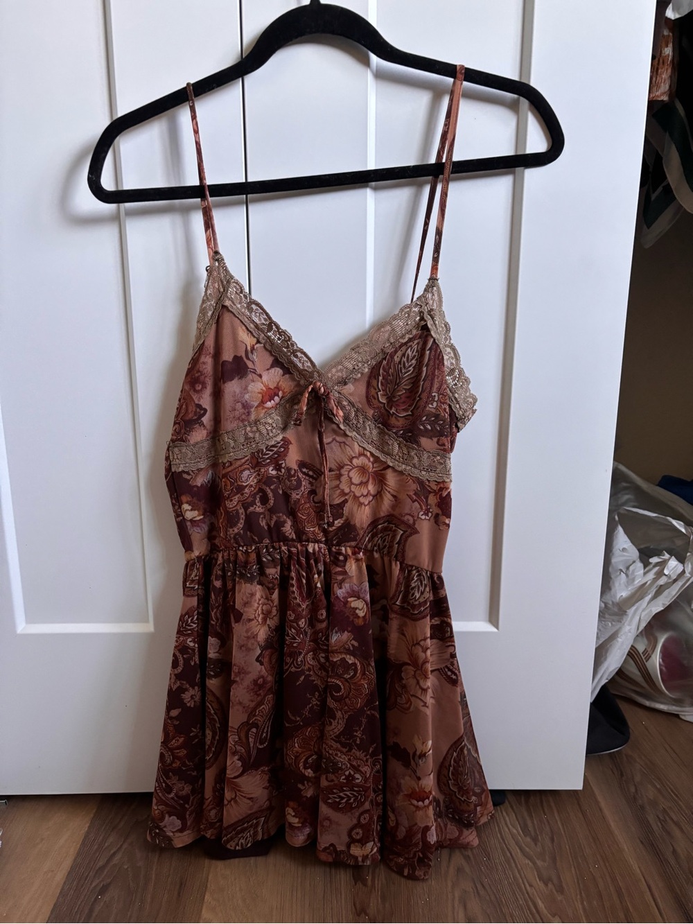 Urban Outfitters Brown Floral Lace romper